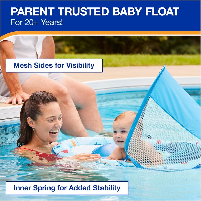 SwimWays Baby Spring Float with Adjustable Canopy and UPF Sun Protection, Blue Lobster - Image 4